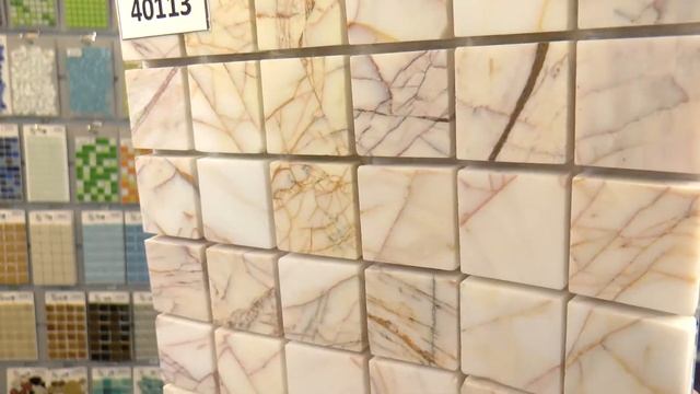 Мозаика из белого мрамора с розовыми прожилками смотреть онлайн