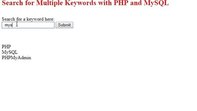 Search for Multiple Keywords in PHP Sample (see link for code) смотреть онлайн