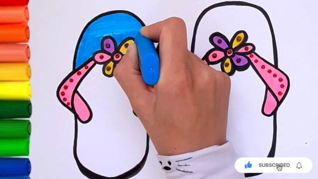 How to draw princess slippers sandals | Как нарисовать тапочки | Bolalar uchun sandal chizish смотреть онлайн