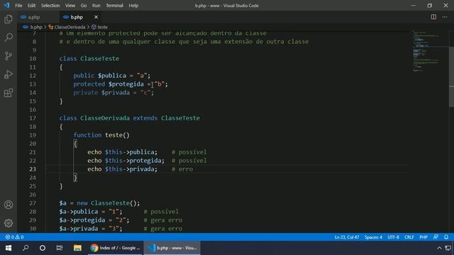 PHP 8 #050 ACCESS LEVELS PUBLIC, PROTECTED E PRIVATE смотреть онлайн