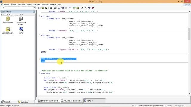 Video N°1 PROC SQL in SAS (création de table et insertion de données ) смотреть онлайн