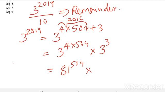 2021_IAS_Qn C15. If 3^2019 is divided by 10, then what is the remainder ? смотреть онлайн