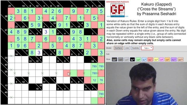 GMPuzzles - 2022/12/24 - Kakuro (Gapped) by Prasanna Seshadri (Art of Puzzlecrafting + Solving) смотреть онлайн