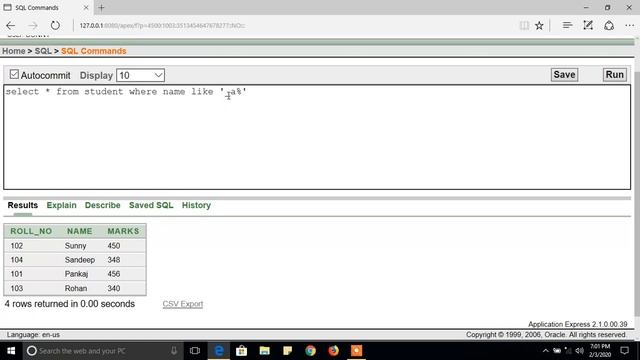 Learn SQL and Oracle Database: Part 7 (Pattern Matching in SQL using Like Operator) смотреть онлайн