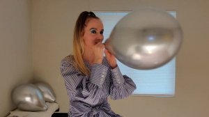 ASMR Silver Balloons | Blow-To-Pop And Nails Popping Balloons [ No Talking ]