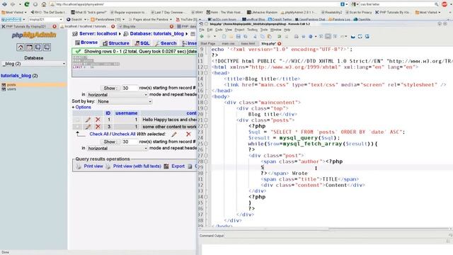 PHP & MySQL Tutorial 10: Starting a Basic Blog Part 2 смотреть онлайн
