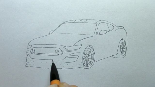 How to draw a FORD MUSTANG SHELBY GT350 2016 / drawing car / coloring ford mustang gt-350 r 2015 смотреть онлайн