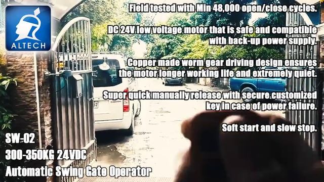 300mm Run Travel Swing Gate Opener ALTECH SW-02 смотреть онлайн