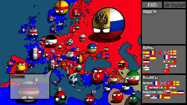 Первая Мировая война. Начало | Альтернативное прошлое мира с 1914 года | Countryballs смотреть онлайн