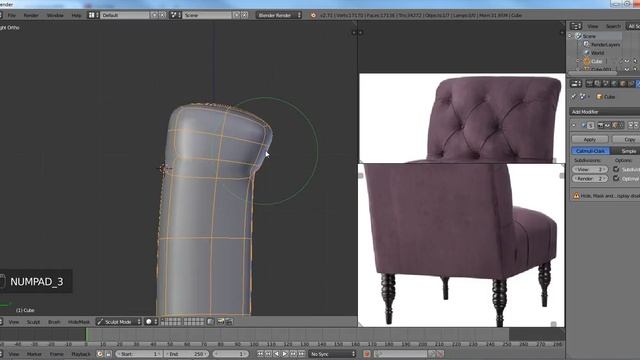Blender Tutorial - Modeling a Antique Chair - part 2 of 3 смотреть онлайн