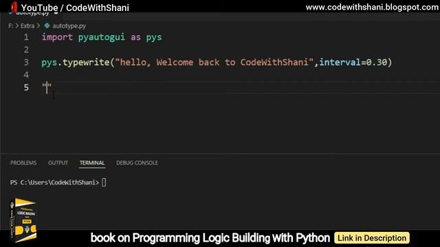 Auto Typing Using Python in Hindi 2022 | Python Project | CodeWithShani смотреть онлайн