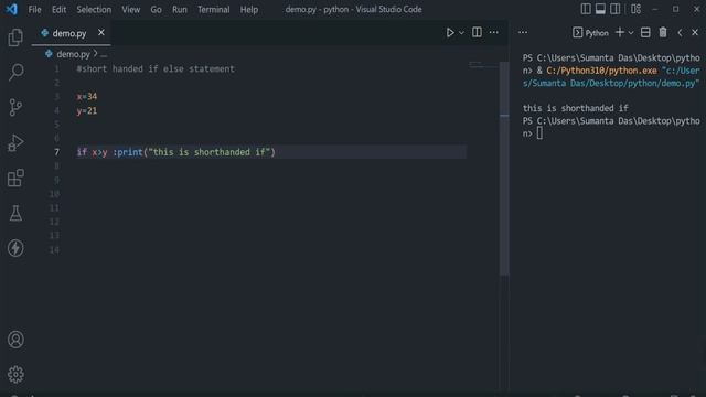 python short handed if else смотреть онлайн