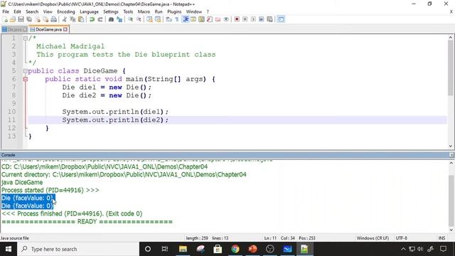Java 1 Online, [4.04] Writing Classes: The Die Class Example смотреть онлайн