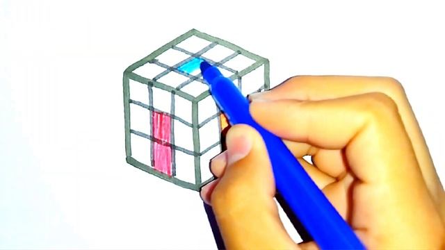 draw a rubik's cube for kids | нарисовать кубик рубик | bolalar uchun Rubik kubigini chizish | смотреть онлайн