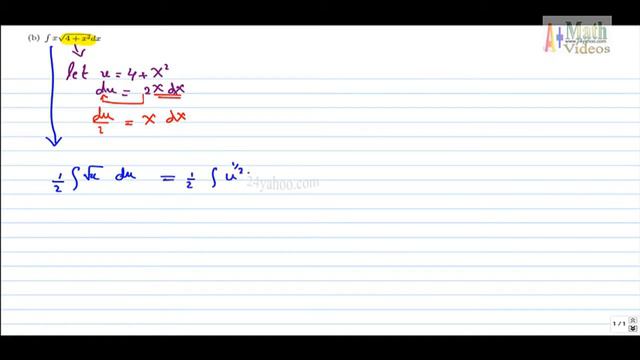 Calculate the indefinite integral: x.sqrt(4+x^2).dx смотреть онлайн