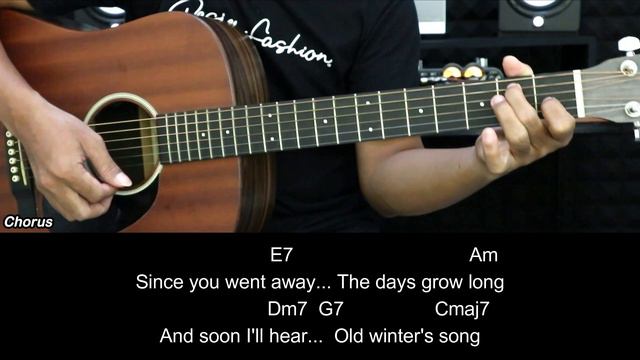 Autumn Leaves - Nat King Cole | EASY Guitar Lessons for Beginners - Chord & Strumming Pattern смотреть онлайн