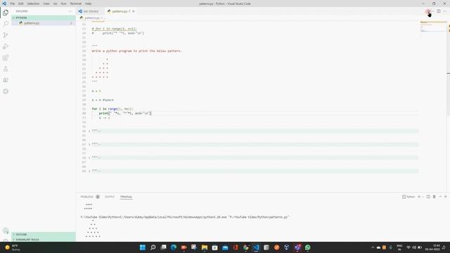 Pattern Program in Python | Just in 3-5 lines of code | Print any Patterns смотреть онлайн