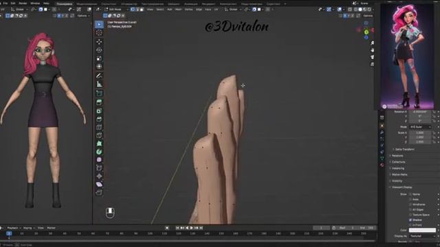 Стилизованный персонаж в Blender 3.6 часть 9 смотреть онлайн