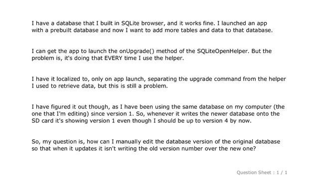 Android : Change SQLite Database Version Number смотреть онлайн
