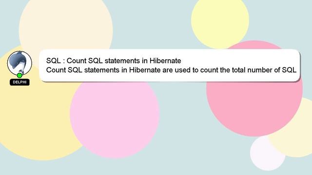SQL : Count SQL statements in Hibernate смотреть онлайн