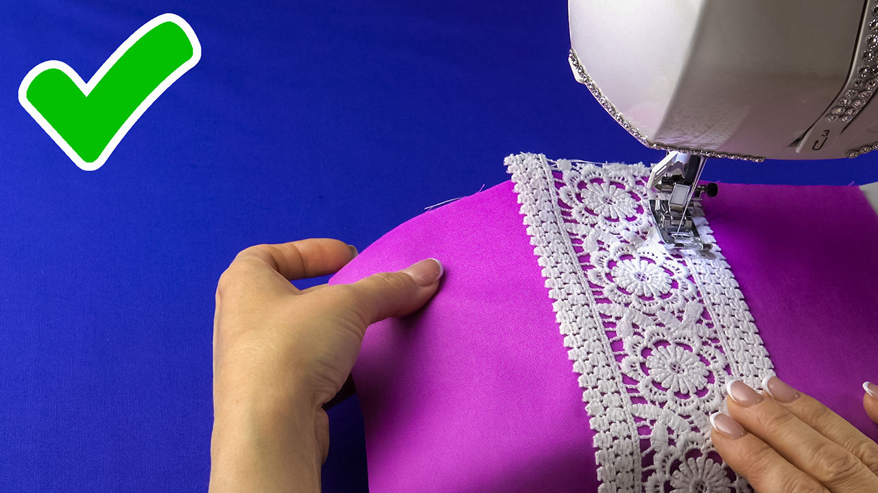 Техника шитья для начинающих. Как правильно вшить кружево. (Подборка №6) смотреть онлайн
