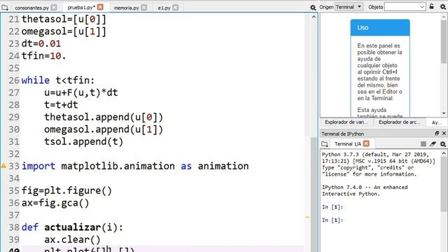 Animación y simulación péndulo ecuaciones diferenciales ordinarias Python, Numpy y Matplotlib смотреть онлайн