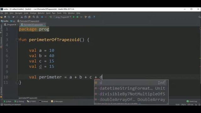perimeter of trapezoid in kotlin смотреть онлайн