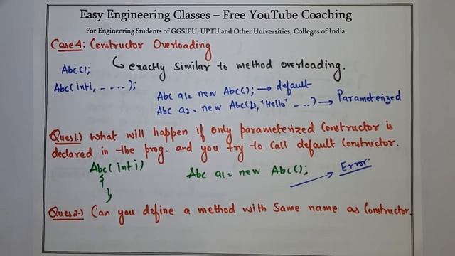L29: Java Constructors | Use of Constructors | Constructor Overloading | Types | Java Lectures Hind смотреть онлайн