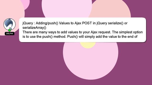 jQuery : Adding/push() Values to Ajax POST in jQuery serialize() or serializeArray() смотреть онлайн