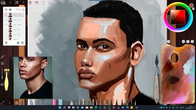 Стрим. Учимся строить голову по обрубовке. Рисую от руки в Realistic Paint Studio смотреть онлайн