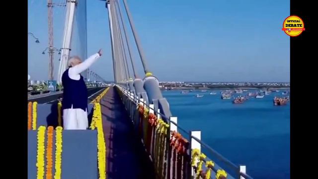 Pm Modi Trolled New Sudarshan Setu Inauguration in Modi gets Trolled while waving to empty sea смотреть онлайн