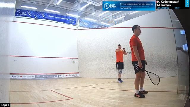Корт 1. Турнир по сквошу BBR Bank White Nights Open 2022, день 1, 10.06.2022. Сквош-клуб RC Club. смотреть онлайн