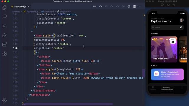 React Native Event Booking App UI смотреть онлайн