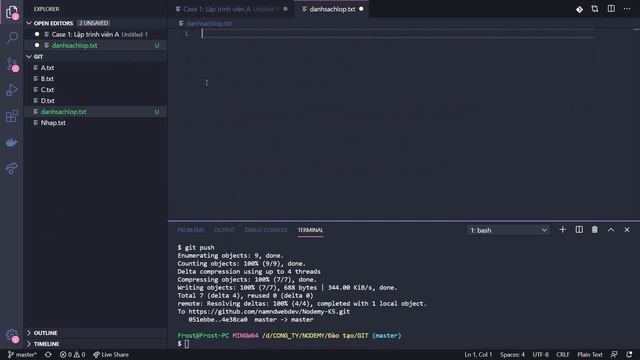 [GIT căn bản] | Bài 8: làm việc nhóm với GIT, vận dụng git merge code, git branch | Nodemy смотреть онлайн