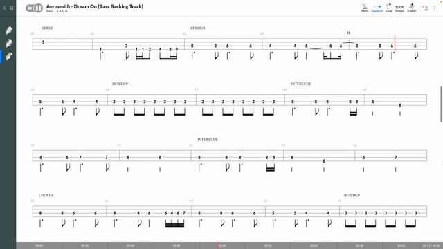 Aerosmith - Dream On (OFFICIAL BASS BACKING TRACK TAB PLAY ALONG) смотреть онлайн