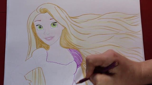 Как нарисовать Рапунцель с распущенными волосами How To Draw Rapunzel With Loose Hair. Pencil Sketc
