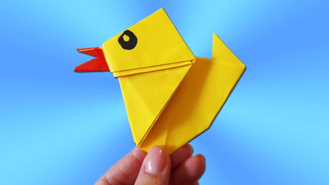 Оригами Цыпленок из бумаги своими руками очень быстро и просто! Поделки из бумаги для детей смотреть онлайн