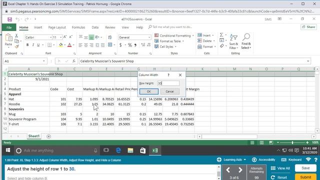 Excel Chapter 1 Hands-on Exercise 3 Simulation for MyITLab for Office 2019 смотреть онлайн