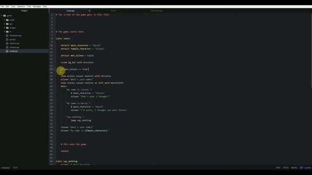 Renpy Tutorial Part 5 | Variables, Conditionals, If/Else Statements смотреть онлайн
