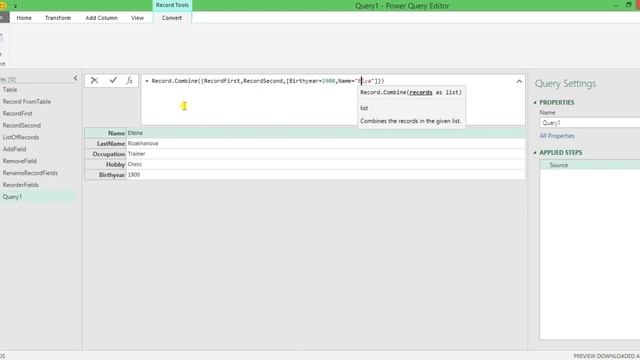 Power Query - Record Functions (Функции Для Работы С Объектом Запись, Занятие 8) смотреть онлайн