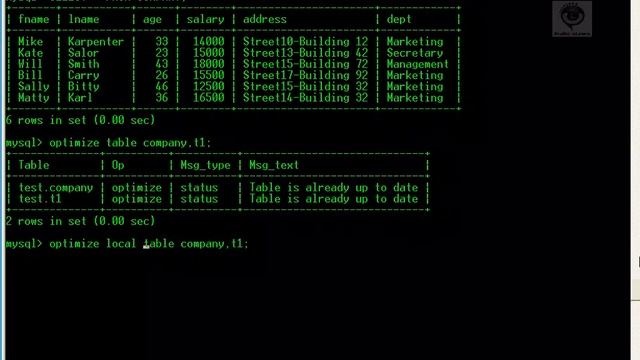 mysql 03 12 table maitainence statements optimize смотреть онлайн