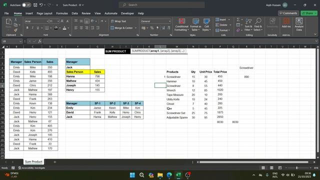 SUMPRODUCT Function in Excel | Find Sum of Products смотреть онлайн