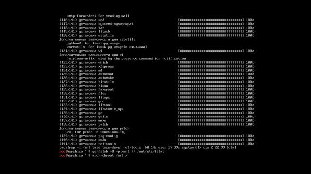 Установка базовой системы Archlinux // Archlinux Base Install