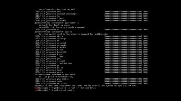 Установка базовой системы Archlinux // Archlinux base install