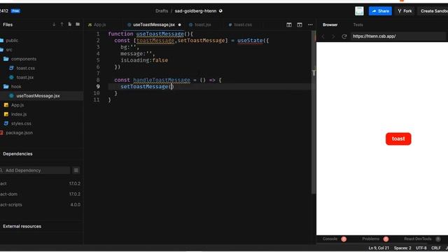 React Custom Hook || Toast Message смотреть онлайн