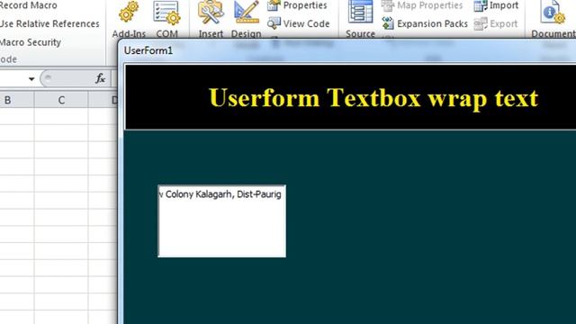 forms excel | how to Wraptext Textbox in excel forms | Textbox text write in multi line смотреть онлайн