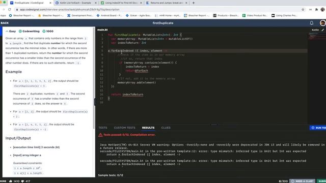 CodeSignal Interview Prep: Arrays firstDuplicate смотреть онлайн