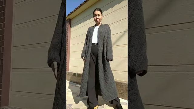 Стильдік кардиган . Стильный вязаный кардиган. #вязание #вязаныйкардиган