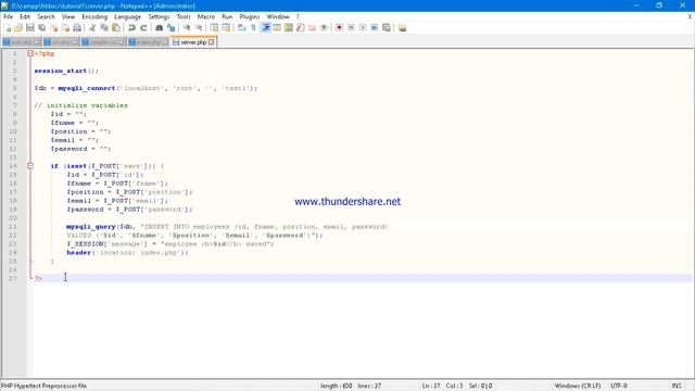 PHP how to connect to MYSQL database, submit form data to database table and display data in table смотреть онлайн