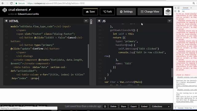 crud element ui vuejs смотреть онлайн
